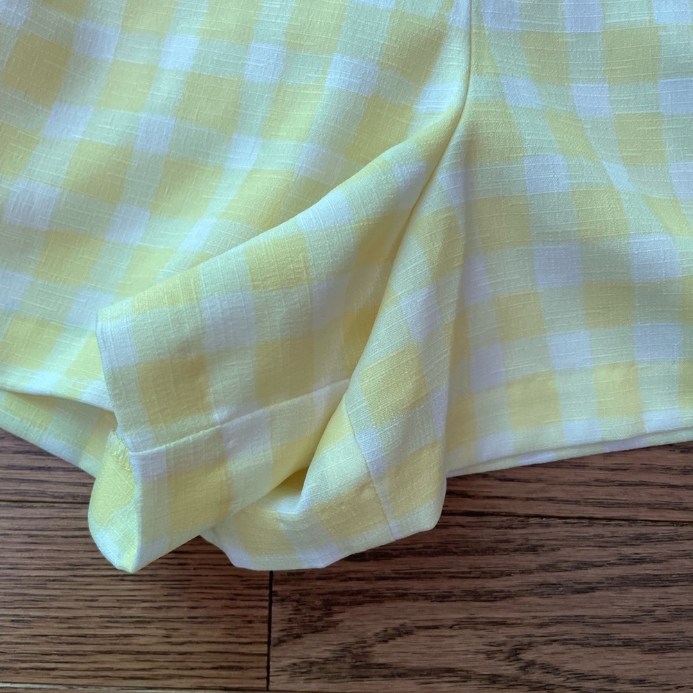 ANTHROPOLOGIE Hutch Pleated Gingham Plaid Yellow Shorts New With Tags - Picture 6 of 16